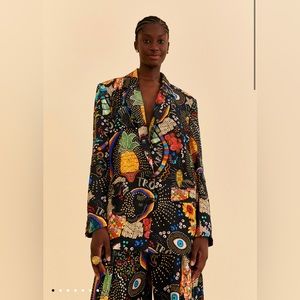 Farm Rio Black Borogodo Blazer